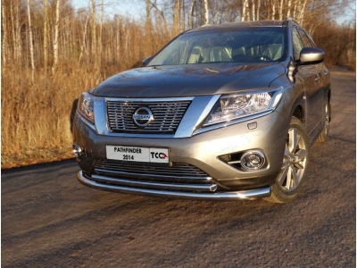 Накладка решётки радиатора верхняя 12 мм ТСС для Nissan Pathfinder 2014-2021