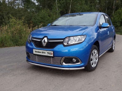 Защита переднего бампера 42 мм ТСС для Renault Sandero 2015-2021