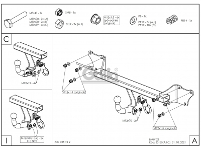 Фаркоп оцинкованный Galia шар C съемный для BMW X1 E84 2009-2015