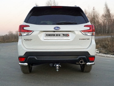 Защита задняя длинные уголки 60 мм ТСС для Subaru Forester SK 2018-2021
