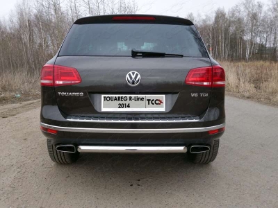 Защита заднего бампера 60 мм ТСС для Volkswagen Touareg R-Line 2014-2017