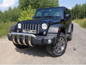 Защита переднего бампера кенгурин 60 мм для Jeep Wrangler 3D № JEEPWRAN3D(3.6)14-03