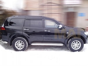 Пороги с площадкой алюминиевый лист 60 мм для Mitsubishi Pajero Sport № MPS08 2.1