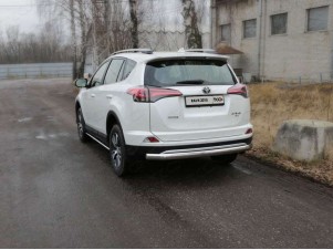 Защита заднего бампера овальная 75х42 мм для Toyota RAV4 № TOYRAV15-29