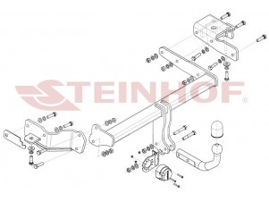Фаркоп для Hyundai Santa Fe IV рестайлинг 2021-2023 условно-съемное крепление шара №H-288